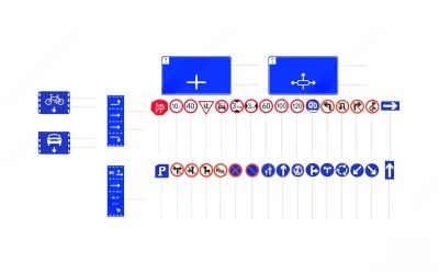 现代交通标识牌3D模型下载